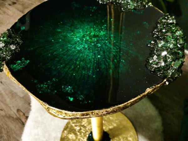 Emerald mini geode side table